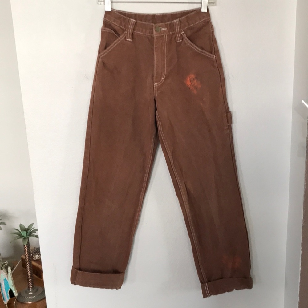 J. GAULT LIGHT BROWN JEANS SZ SMALL (24Wx27L  30L UNCUFFED) GOOD CONDITION!